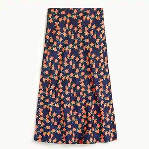 ✨NWT✨J CREW // Pull-on slip skirt in poppy fields